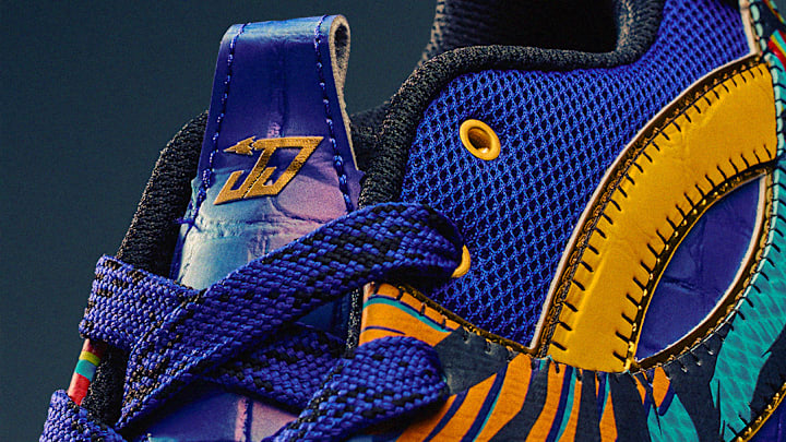 The UA Spotlight Icon Low Justin Jefferson 'Bayou King' colorway.