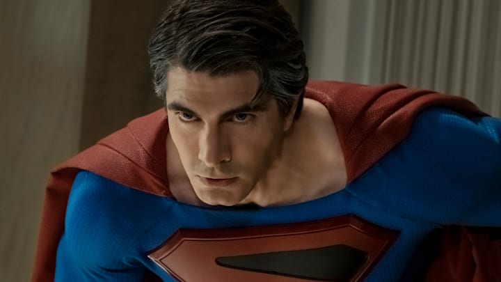Batwoman -- "Crisis on Infinite Earths: Part Two" -- Image Number: BWN108b_0224.jpg -- Pictured: Brandon Routh as Superman -- Photo: Katie Yu/The CW -- © 2019 The CW Network, LLC. All Rights Reserved.