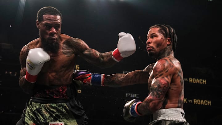 Lamont Roach Jr. and Gervonta "Tank" Davis during a March 1, 2025 boxing fight.