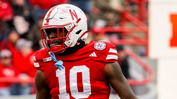Nov 11, 2023; Lincoln, Nebraska, USA; Nebraska Cornhuskers linebacker Jimari Butler (10) during the first quarter against the Maryland Terrapins at Memorial Stadium. Mandatory Credit: Dylan Widger-Imagn Images Nov 11, 2023; Lincoln, Nebraska, USA; Nebraska Cornhuskers linebacker Jimari Butler (10) during the first quarter against the Maryland Terrapins at Memorial Stadium. Mandatory Credit: Dylan Widger-Imagn Images