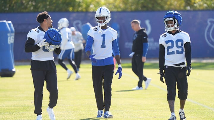 Indianapolis Colts cornerback Sauce Gardner runs through drills on Thursday, November 6, 2025.