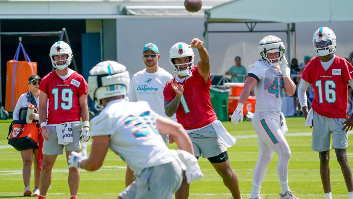 Tua Tagovailoa during training camp at Baptist Health Training Complex last summer. Tua Tagovailoa during training camp at Baptist Health Training Complex last summer.