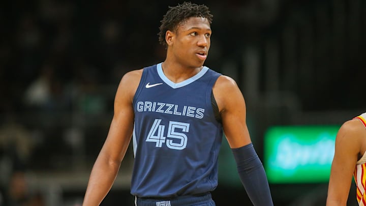 Oct 12, 2023; Atlanta, Georgia, USA; Memphis Grizzlies forward GG Jackson (45) in action against the