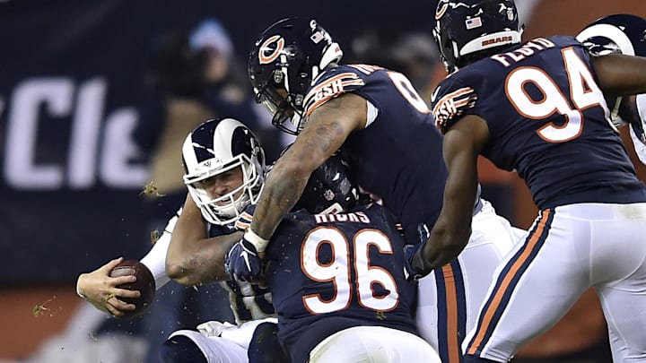 The Bears swarm Jared Goff in 2018 in possibly their biggest late-season marquee showdown since 2012. The Bears swarm Jared Goff in 2018 in possibly their biggest late-season marquee showdown since 2012.