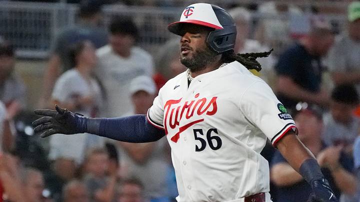 Aug 10, 2026; Minneapolis, Minnesota, USA; Minnesota Twins designated hitter Josh Bell (56) runs the bases on his three-run home run against the Baltimore Orioles in the seventh inning at Target Field. Mandatory Credit: Bruce Kluckhohn-Imagn Images Aug 10, 2026; Minneapolis, Minnesota, USA; Minnesota Twins designated hitter Josh Bell (56) runs the bases on his three-run home run against the Baltimore Orioles in the seventh inning at Target Field. Mandatory Credit: Bruce Kluckhohn-Imagn Images