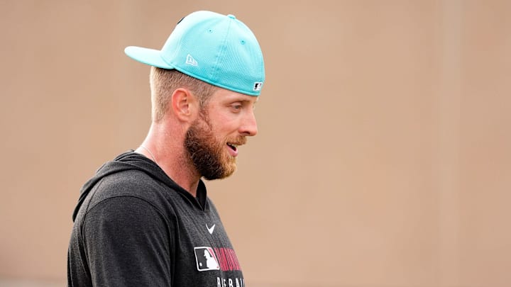 Arizona Diamondbacks pitcher Merrill Kelly during spring training workouts at Salt River Fields at Talking Stick on Feb. 14, 2025, in Scottsdale. Arizona Diamondbacks pitcher Merrill Kelly during spring training workouts at Salt River Fields at Talking Stick on Feb. 14, 2025, in Scottsdale.