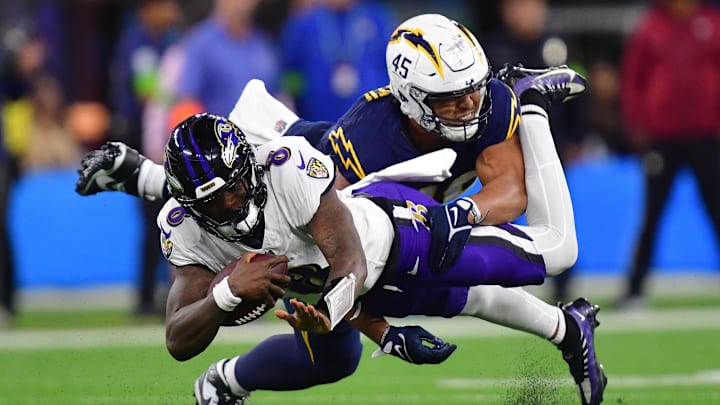 The Ravens are favored against the Chargers on Monday Night Football.