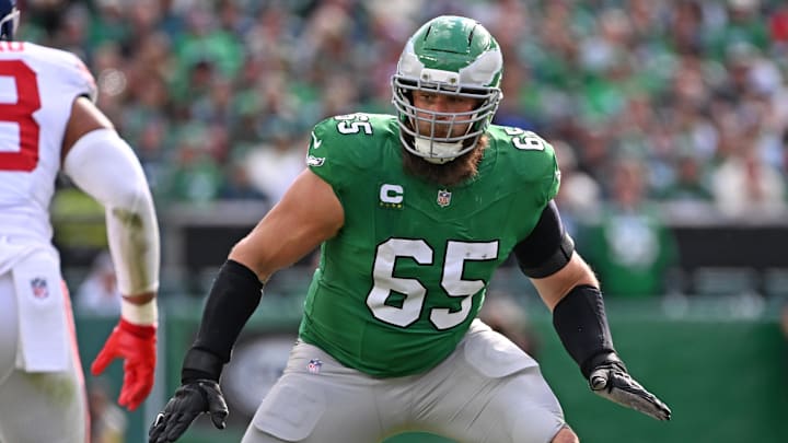 Oct 26, 2025; Philadelphia, Pennsylvania, USA; Philadelphia Eagles offensive tackle Lane Johnson (65) against the New York Giants at Lincoln Financial Field. Mandatory Credit: Eric Hartline-Imagn Images Oct 26, 2025; Philadelphia, Pennsylvania, USA; Philadelphia Eagles offensive tackle Lane Johnson (65) against the New York Giants at Lincoln Financial Field. Mandatory Credit: Eric Hartline-Imagn Images