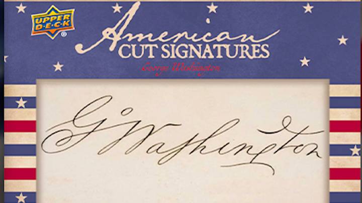 Collectors can chase 1/1 signatures of presidents including George Washington in Upper Deck's new patriotic trading card set. Collectors can chase 1/1 signatures of presidents including George Washington in Upper Deck's new patriotic trading card set.