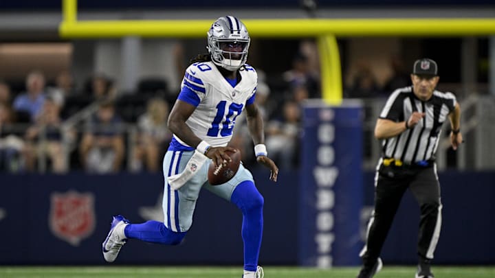 Dallas Cowboys quarterback Joe Milton III against the Baltimore Ravens in preseason.