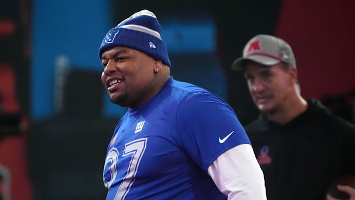 Jan 30, 2025; Orlando, FL, USA; NFC defensive lineman Dexter Lawrence of the New York Giants during the Pro Bowl Skills Challenge at Nicholson Fieldhouse.  