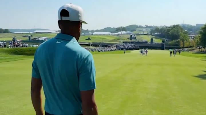 Tony Finau actually hit this shot too far. Tony Finau actually hit this shot too far.