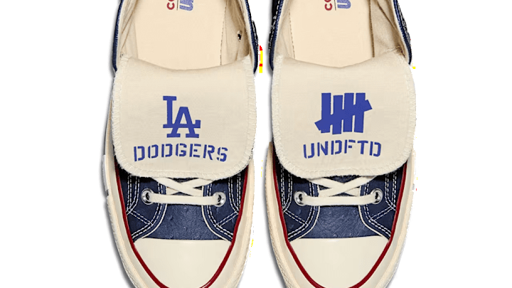 The Undefeated x Converse Chuck 70 'Dodgers' colorway.