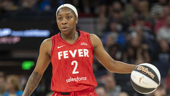 Jul 1, 2025; Minneapolis, Minnesota, USA; Indiana Fever guard Aari McDonald (2) dribbles the ball against the Minnesota Lynx in the first half during the Commissioner's Cup final at Target Center. Mandatory Credit: Jesse Johnson-Imagn Images Jul 1, 2025; Minneapolis, Minnesota, USA; Indiana Fever guard Aari McDonald (2) dribbles the ball against the Minnesota Lynx in the first half during the Commissioner's Cup final at Target Center. Mandatory Credit: Jesse Johnson-Imagn Images