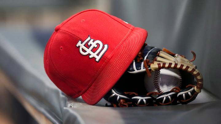 Sep 17, 2018; Atlanta, GA, USA; Detailed view of a St. Louis Cardinals hat and glove in the dugout against the Atlanta Braves in the first inning at SunTrust Park. Mandatory Credit: Brett Davis-USA TODAY Sports Sep 17, 2018; Atlanta, GA, USA; Detailed view of a St. Louis Cardinals hat and glove in the dugout against the Atlanta Braves in the first inning at SunTrust Park. Mandatory Credit: Brett Davis-USA TODAY Sports