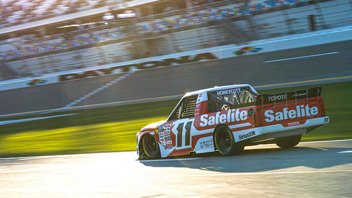 Kaden Honeycutt topped the speed charts in NASCAR Craftsman Truck Series practice at Daytona International Speedway.