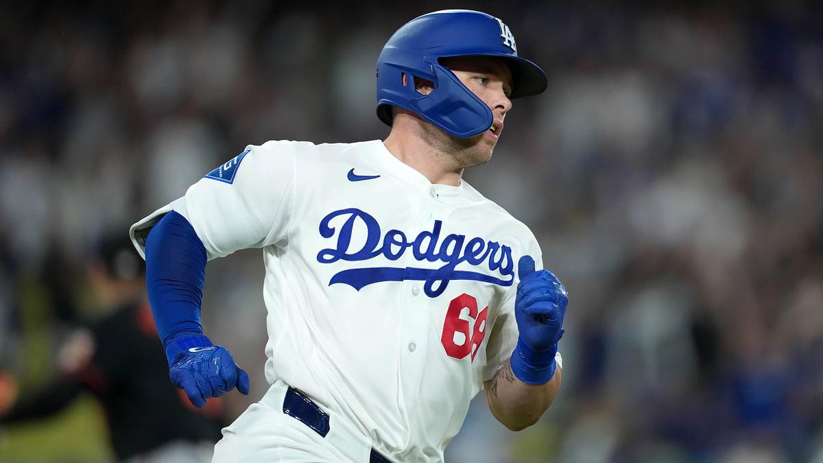 Los Angeles Dodgers player in action during a 2026 game at Dodger Stadium
