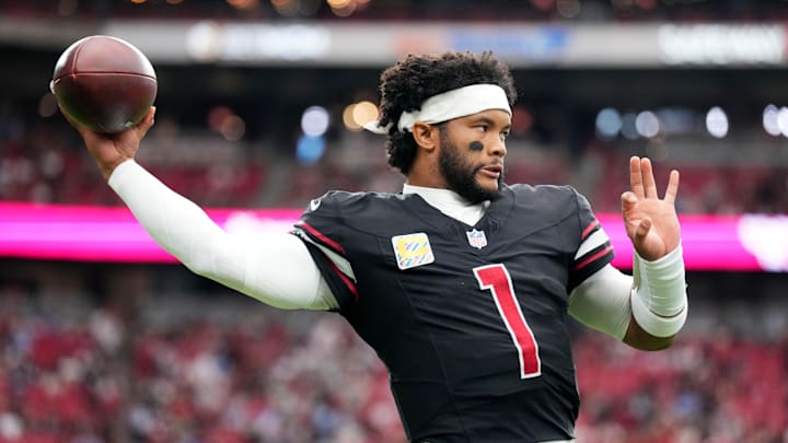 Oct 5, 2025; Glendale, Arizona, USA; Arizona Cardinals quarterback Kyler Murray (1) warms up before their game against the Tennessee Titans at State Farm Stadium. Mandatory Credit: Joe Camporeale-Imagn Images Oct 5, 2025; Glendale, Arizona, USA; Arizona Cardinals quarterback Kyler Murray (1) warms up before their game against the Tennessee Titans at State Farm Stadium. Mandatory Credit: Joe Camporeale-Imagn Images
