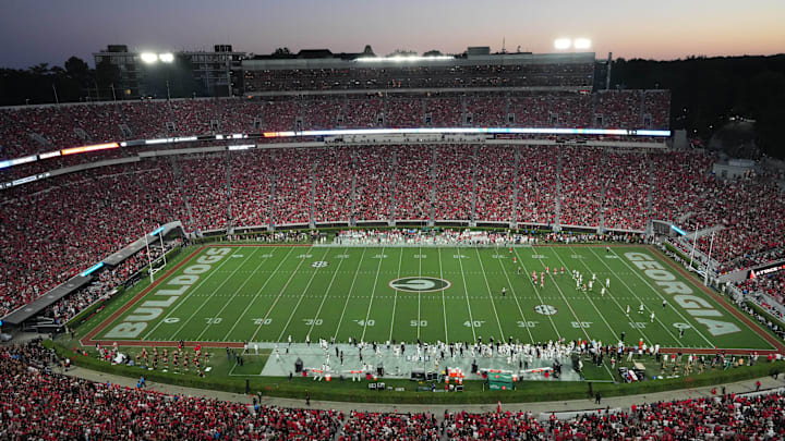 A view of Sanford Stadium during a game between the UAB Blazers and the Georgia Bulldogs in 2023.