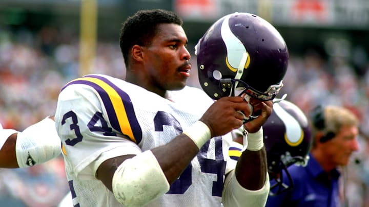 Sep 8, 1991; Atlanta, GA, USA: FILE PHOTO; Minnesota Vikings running Herschel Walker (34) in action against the Atlanta Falcons during the 1991 season Sep 8, 1991; Atlanta, GA, USA: FILE PHOTO; Minnesota Vikings running Herschel Walker (34) in action against the Atlanta Falcons during the 1991 season