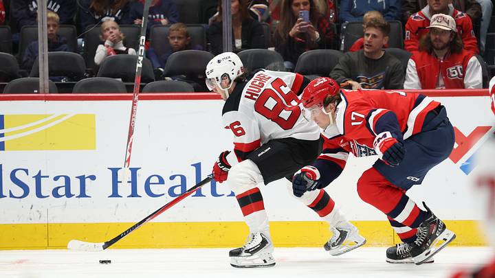Washington Capitals center Dylan Strome (17) while chasing New Jersey Devils center Jack Hughes (86): Geoff Burke-Imagn Images Washington Capitals center Dylan Strome (17) while chasing New Jersey Devils center Jack Hughes (86): Geoff Burke-Imagn Images