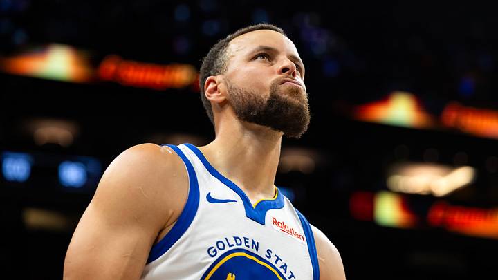 Apr 17, 2026; Phoenix, Arizona, USA; Golden State Warriors guard Stephen Curry (30) reacts against the Phoenix Suns during the play-in rounds of the 2026 NBA Playoffs at Mortgage Matchup Center. Mandatory Credit: Mark J. Rebilas-Imagn Images Apr 17, 2026; Phoenix, Arizona, USA; Golden State Warriors guard Stephen Curry (30) reacts against the Phoenix Suns during the play-in rounds of the 2026 NBA Playoffs at Mortgage Matchup Center. Mandatory Credit: Mark J. Rebilas-Imagn Images