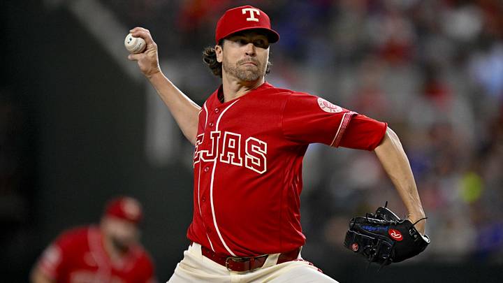 Texas Rangers starting pitcher Jacob deGrom. Texas Rangers starting pitcher Jacob deGrom.