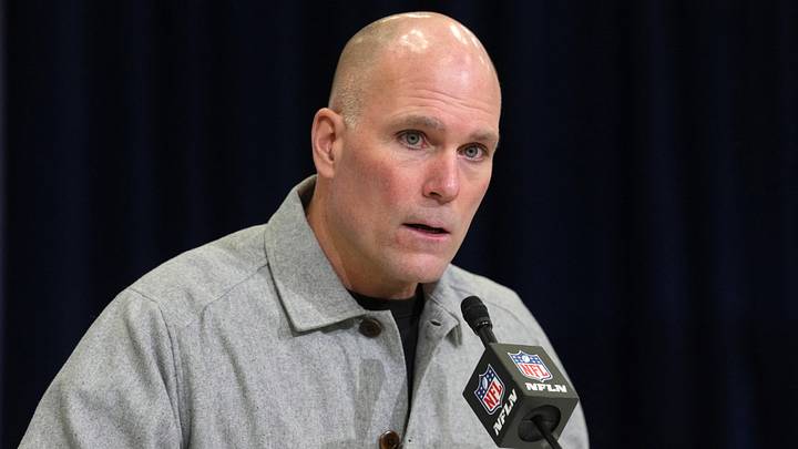 Feb 24, 2026; Indianapolis, IN, USA; Baltimore Ravens general manager Eric DeCosta speaks at the NFL Scouting Combine at the Indiana Convention Center. Mandatory Credit: Kirby Lee-Imagn Images Feb 24, 2026; Indianapolis, IN, USA; Baltimore Ravens general manager Eric DeCosta speaks at the NFL Scouting Combine at the Indiana Convention Center. Mandatory Credit: Kirby Lee-Imagn Images