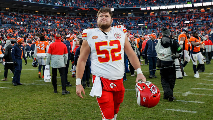 Oct 29, 2023; Denver, Colorado, USA; Kansas City Chiefs center Creed Humphrey (52) after the game against the Denver Broncos at Empower Field at Mile High. Mandatory Credit: Isaiah J. Downing-USA TODAY Sports