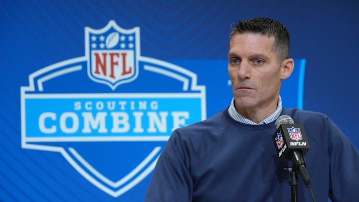 Feb 27, 2025; Indianapolis, IN, USA; Houston Texans general manager Nick Caserio speaks during the 2025 NFL Scouting Combine at the Indiana Convention Center. Mandatory Credit: Kirby Lee-Imagn Images Feb 27, 2025; Indianapolis, IN, USA; Houston Texans general manager Nick Caserio speaks during the 2025 NFL Scouting Combine at the Indiana Convention Center. Mandatory Credit: Kirby Lee-Imagn Images