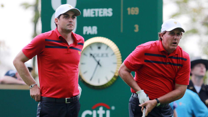 Keegan Bradley and Phil Mickelson partnered in several U.S. team events, including the 2013 Presidents Cup. 