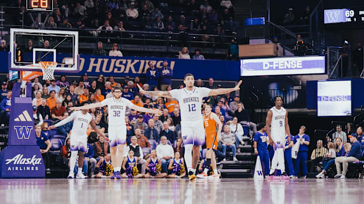 Luis Kortright (12) has been suspended by the UW basketball team.