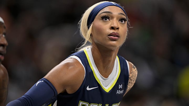 Dallas Wings guard DiJonai Carrington (21) during the game between the Dallas Wings and the Indiana Fever at the American Airlines Center. Dallas Wings guard DiJonai Carrington (21) during the game between the Dallas Wings and the Indiana Fever at the American Airlines Center.