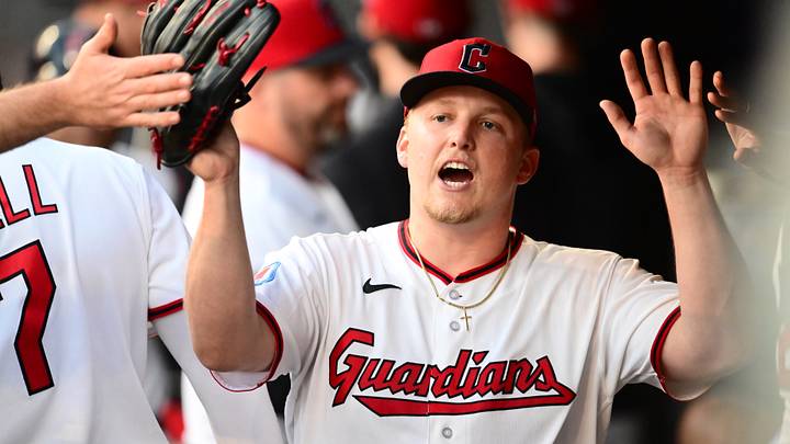 Sep 5, 2026; Cleveland, Ohio, USA; Cleveland Guardians pitcher Parker Messick (77) celebrates during the fifth inning against the Detroit Tigers at Progressive Field. Mandatory Credit: Ken Blaze-Imagn Images Sep 5, 2026; Cleveland, Ohio, USA; Cleveland Guardians pitcher Parker Messick (77) celebrates during the fifth inning against the Detroit Tigers at Progressive Field. Mandatory Credit: Ken Blaze-Imagn Images
