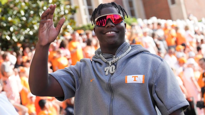 5-star Tennessee football commit David Sanders Jr. during the Vol Walk before a game between Tennessee and Kent State in Neyland Stadium, in Knoxville, Tenn., Saturday, Sept. 14, 2024.