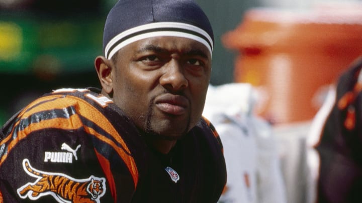 Oct 8, 2000; Cincinnati, OH, USA; Cincinnati Bengals quarterback Akili Smith (11) on the bench during the game against the Tennessee Titans at Paul Brown Stadium. The Titans beat the Bengals 23-14. Mandatory Credit: Matthew Emmons-Imagn Images Oct 8, 2000; Cincinnati, OH, USA; Cincinnati Bengals quarterback Akili Smith (11) on the bench during the game against the Tennessee Titans at Paul Brown Stadium. The Titans beat the Bengals 23-14. Mandatory Credit: Matthew Emmons-Imagn Images