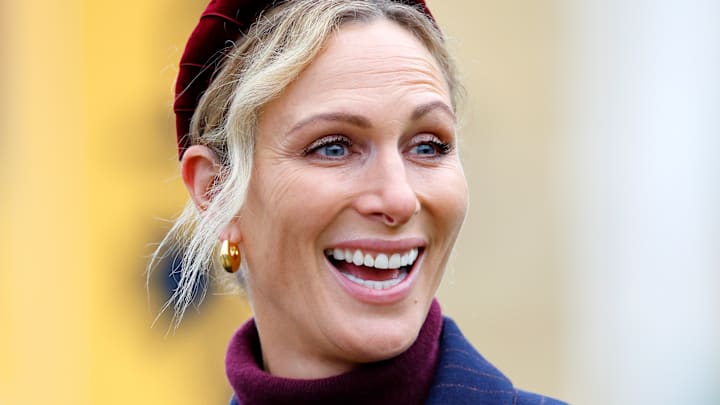 Zara Tindall And Family Attend New Year's Day Racing Meet At Cheltenham Racecourse