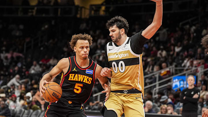 Dyson Daniels and the Hawks are big home favorites against the Wizards.