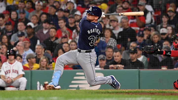 May 15, 2024; Boston, Massachusetts, USA; Tampa Bay Rays catcher Ben Rortvedt (30)