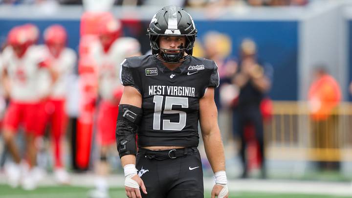 Oct 10, 2026; Morgantown, West Virginia, USA; West Virginia Mountaineers linebacker Ben Cutter (15) reacts after a touchdown from the Arizona Wildcats during the fourth quarter at Milan Puskar Stadium. Mandatory Credit: Ben Queen-Imagn Images Oct 10, 2026; Morgantown, West Virginia, USA; West Virginia Mountaineers linebacker Ben Cutter (15) reacts after a touchdown from the Arizona Wildcats during the fourth quarter at Milan Puskar Stadium. Mandatory Credit: Ben Queen-Imagn Images