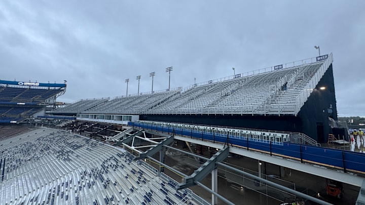 A general view of the temporary seating on the west side of Penn State's Beaver Stadium.
