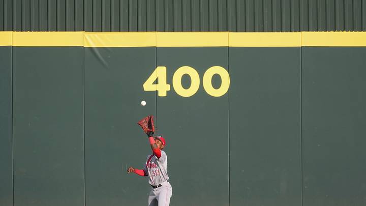 Chattanooga Lookouts outfielder Carlos Jorge (30) makes a catch for an out against the Knoxville Smokies during a Minor League Baseball game on June 17, 2026, in Knoxville, Tennessee. Chattanooga Lookouts outfielder Carlos Jorge (30) makes a catch for an out against the Knoxville Smokies during a Minor League Baseball game on June 17, 2026, in Knoxville, Tennessee.