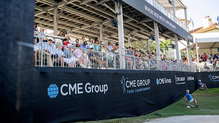 Nov 19, 2023; Naples, Florida, USA; Fans watch the final round of golf during the CME Group Tour Championship at the Tiburon Golf Club. Mandatory Credit: Chris Tilley/Special to Naples Daily News via USA TODAY NETWORK