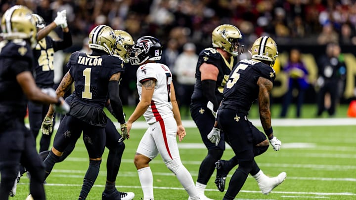 The New Orleans Saints defeated the Atlanta Falcons on Sunday at Caesars Superdome. The New Orleans Saints defeated the Atlanta Falcons on Sunday at Caesars Superdome.