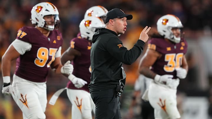 Arizona State head coach Kenny Dillingham has the Sun Devils ranked in his second year at the helm. Arizona State head coach Kenny Dillingham has the Sun Devils ranked in his second year at the helm.