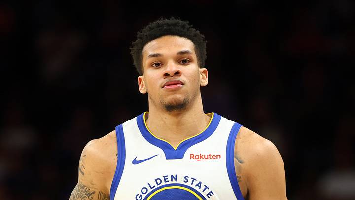 Apr 17, 2026; Phoenix, Arizona, USA; Golden State Warriors guard Will Richard (3) against the Phoenix Suns during the play-in rounds of the 2026 NBA Playoffs at Mortgage Matchup Center. Mandatory Credit: Mark J. Rebilas-Imagn Images