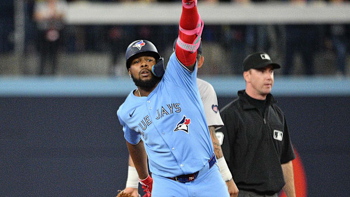 Toronto Blue Jays first baseman Vladimir Guerrero Jr. is a finalist for the 2024 Silver Slugger Award.