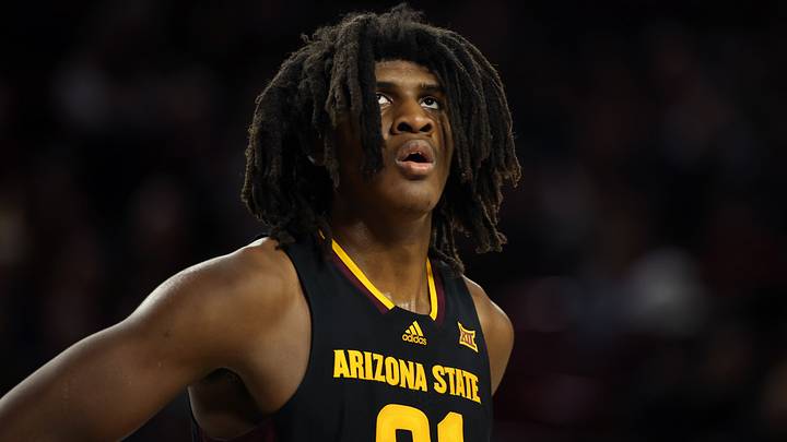 Jan 11, 2025; Tempe, Arizona, USA; Arizona State Sun Devils forward Jayden Quaintance (21) against the Baylor Bears at Desert Financial Arena. Mandatory Credit: Mark J. Rebilas-Imagn Images Jan 11, 2025; Tempe, Arizona, USA; Arizona State Sun Devils forward Jayden Quaintance (21) against the Baylor Bears at Desert Financial Arena. Mandatory Credit: Mark J. Rebilas-Imagn Images