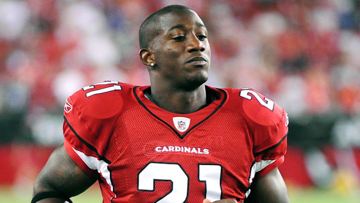 Aug. 22, 2009; Glendale, AZ, USA; Arizona Cardinals cornerback Antrel Rolle against the San Diego Chargers during a preseason game at University of Phoenix Stadium. Mandatory Credit: Mark J. Rebilas-Imagn Images