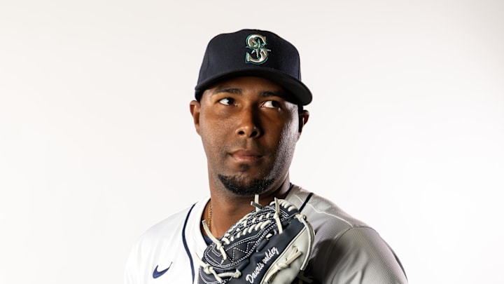 Seattle Mariners pitcher Dauris Valdez poses for a portrait during media day at Peoria Sports Complex on Feb 20. Seattle Mariners pitcher Dauris Valdez poses for a portrait during media day at Peoria Sports Complex on Feb 20.